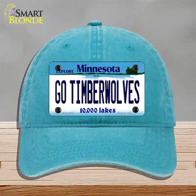 Go Timberwolves Minnesota State Novelty License Plate Hat Unconstructed Cotton / Lake Blue