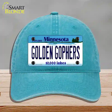 Golden Gophers Minnesota State Novelty License Plate Hat Unconstructed Cotton / Lake Blue