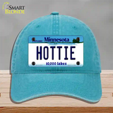 Hottie Minnesota State Novelty License Plate Hat Unconstructed Cotton / Lake Blue