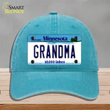 Grandma Minnesota State Novelty License Plate Hat Unconstructed Cotton / Lake Blue