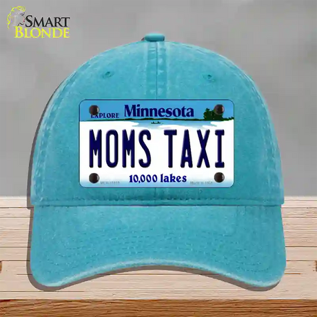 Moms Taxi Minnesota State Novelty License Plate Hat Unconstructed Cotton / Lake Blue