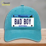 Bad Boy Minnesota State Novelty License Plate Hat Unconstructed Cotton / Lake Blue