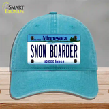 Snow Boarder Minnesota State Novelty License Plate Hat Unconstructed Cotton / Lake Blue