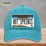 Hot Springs Montana State Novelty License Plate Hat Unconstructed Cotton / Lake Blue