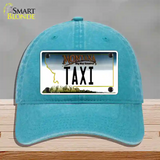 Taxi Montana State Novelty License Plate Hat Unconstructed Cotton / Lake Blue