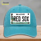 Red Sox Maine Novelty License Plate Hat Unconstructed Cotton / Lake Blue