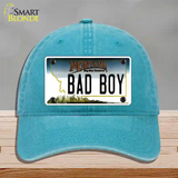 Bad Boy Montana State Novelty License Plate Hat Unconstructed Cotton / Lake Blue