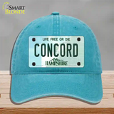 Concord New Hampshire State Novelty License Plate Hat Unconstructed Cotton / Lake Blue