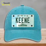 Keene New Hampshire State Novelty License Plate Hat Unconstructed Cotton / Lake Blue