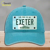 Exeter New Hampshire State Novelty License Plate Hat Unconstructed Cotton / Lake Blue