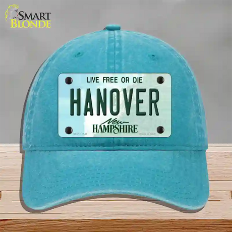 Hanover New Hampshire State Novelty License Plate Hat Unconstructed Cotton / Lake Blue