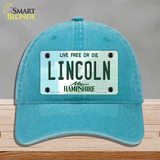 Lincoln New Hampshire State Novelty License Plate Hat Unconstructed Cotton / Lake Blue