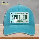 Spoiled New Hampshire State Novelty License Plate Hat Unconstructed Cotton / Lake Blue