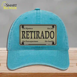 Retirado Novelty License Plate Hat Unconstructed Cotton / Lake Blue