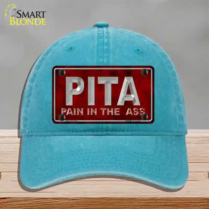 Pain In The Ass Novelty License Plate Hat Unconstructed Cotton / Lake Blue