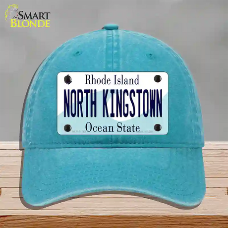 North Kingstown Rhode Island State Novelty License Plate Hat Unconstructed Cotton / Lake Blue