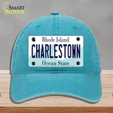 Charlestown Rhode Island State Novelty License Plate Hat Unconstructed Cotton / Lake Blue