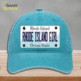 Rhode Island Girl Rhode Island State Novelty License Plate Hat Unconstructed Cotton / Lake Blue