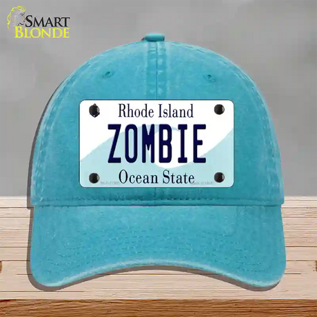 Zombie Rhode Island State Novelty License Plate Hat Unconstructed Cotton / Lake Blue