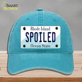 Spoiled Rhode Island State Novelty License Plate Hat Unconstructed Cotton / Lake Blue