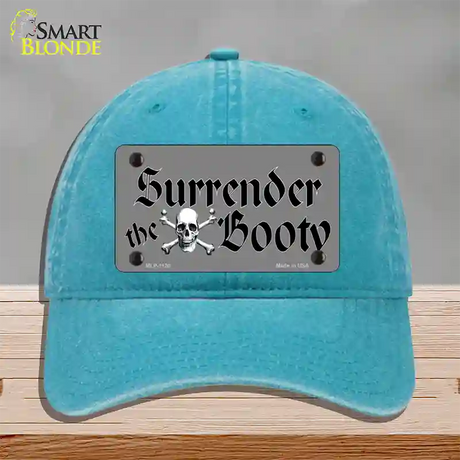 Surrender The Booty Novelty License Plate Hat Unconstructed Cotton / Lake Blue