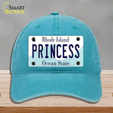 Princess Rhode Island State Novelty License Plate Hat Unconstructed Cotton / Lake Blue