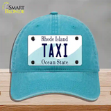 Taxi Rhode Island State Novelty License Plate Hat Unconstructed Cotton / Lake Blue