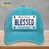 Blessed Rhode Island State Novelty License Plate Hat Unconstructed Cotton / Lake Blue