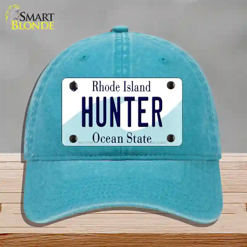 Hunter Rhode Island State Novelty License Plate Hat Unconstructed Cotton / Lake Blue