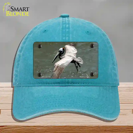 Pelican In Flight Novelty License Plate Hat Unconstructed Cotton / Lake Blue