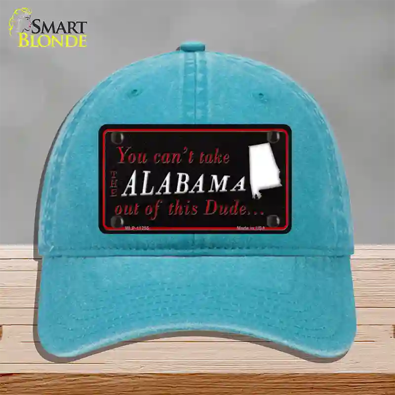 Alabama Dude Novelty License Plate Hat Unconstructed Cotton / Lake Blue