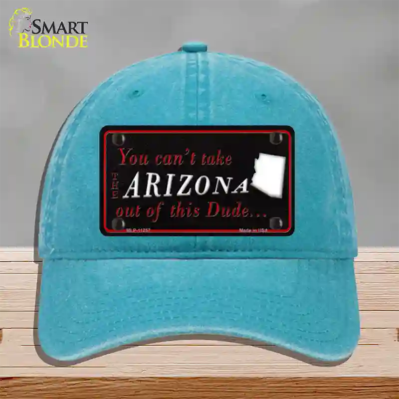 Arizona Dude Novelty License Plate Hat Unconstructed Cotton / Lake Blue