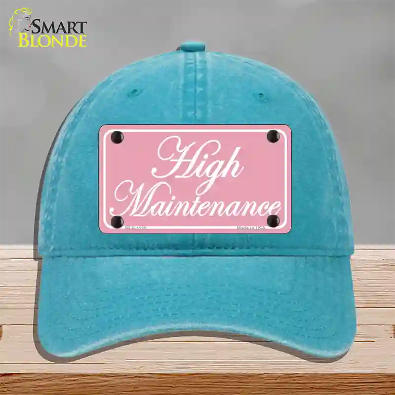 High Maintenance Novelty License Plate Hat Unconstructed Cotton / Lake Blue