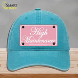 High Maintenance Novelty License Plate Hat Unconstructed Cotton / Lake Blue