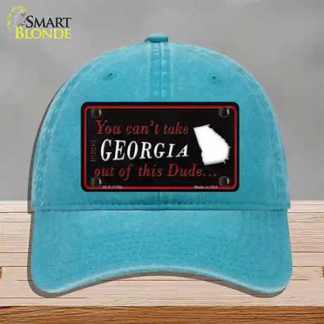 Georgia Dude Novelty License Plate Hat Unconstructed Cotton / Lake Blue