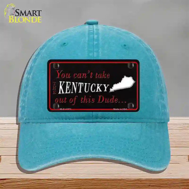 Kentucky Dude Novelty License Plate Hat Unconstructed Cotton / Lake Blue