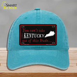 Kentucky Dude Novelty License Plate Hat Unconstructed Cotton / Lake Blue