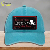 Louisiana Dude Novelty License Plate Hat Unconstructed Cotton / Lake Blue