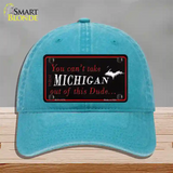 Michigan Dude Novelty License Plate Hat Unconstructed Cotton / Lake Blue