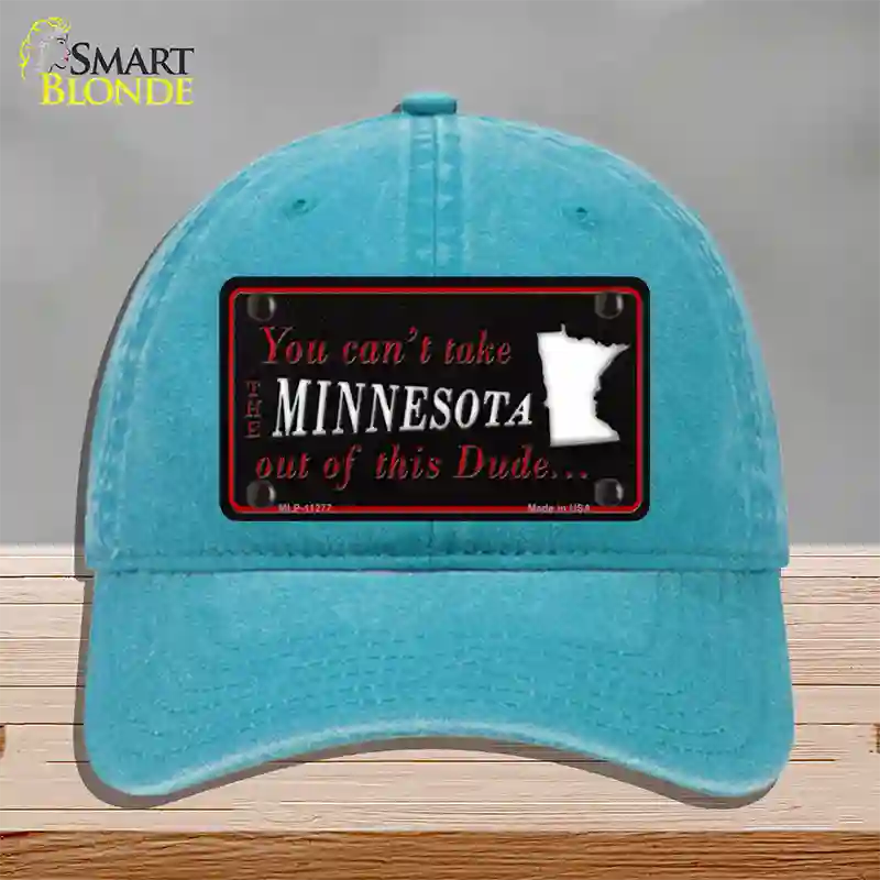 Minnesota Dude Novelty License Plate Hat Unconstructed Cotton / Lake Blue