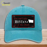 Montana Dude Novelty License Plate Hat Unconstructed Cotton / Lake Blue