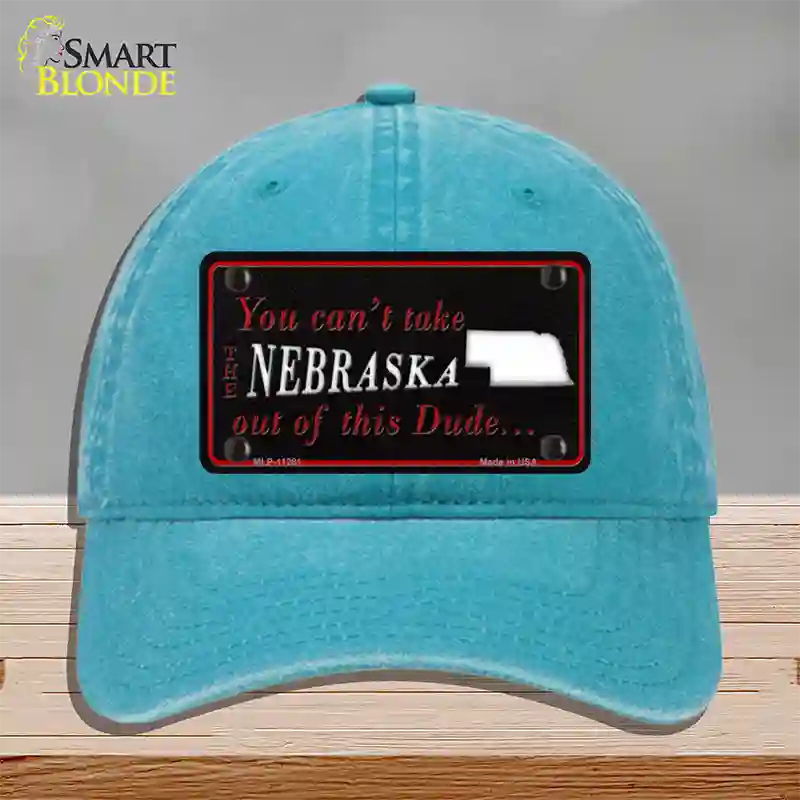 Nebraska Dude Novelty License Plate Hat Unconstructed Cotton / Lake Blue