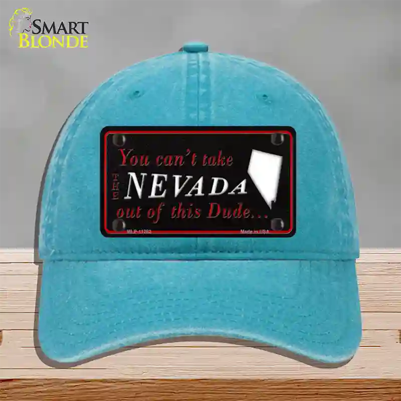 Nevada Dude Novelty License Plate Hat Unconstructed Cotton / Lake Blue