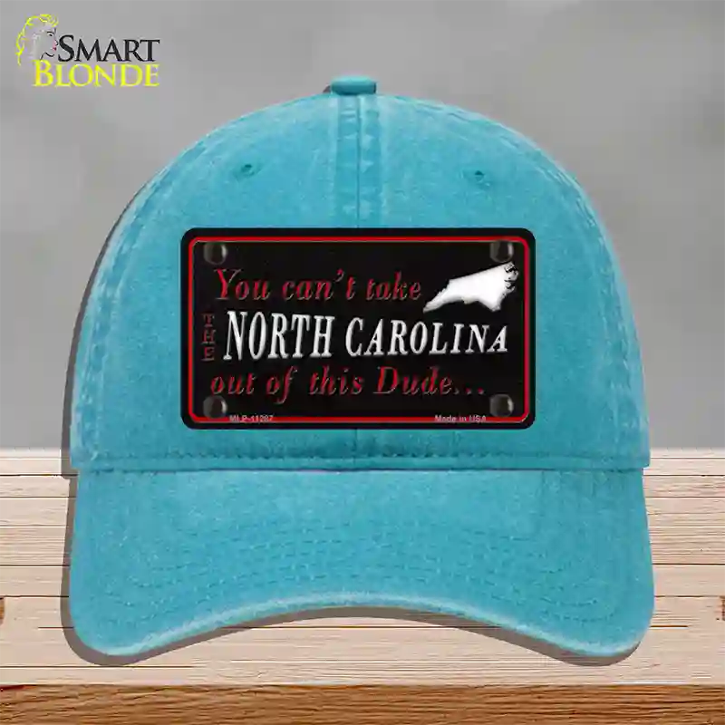 North Carolina Dude Novelty License Plate Hat Unconstructed Cotton / Lake Blue