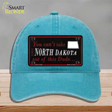 North Dakota Dude Novelty License Plate Hat Unconstructed Cotton / Lake Blue