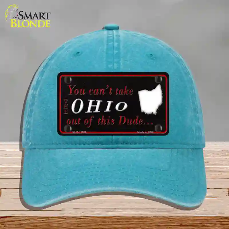 Ohio Dude Novelty License Plate Hat Unconstructed Cotton / Lake Blue