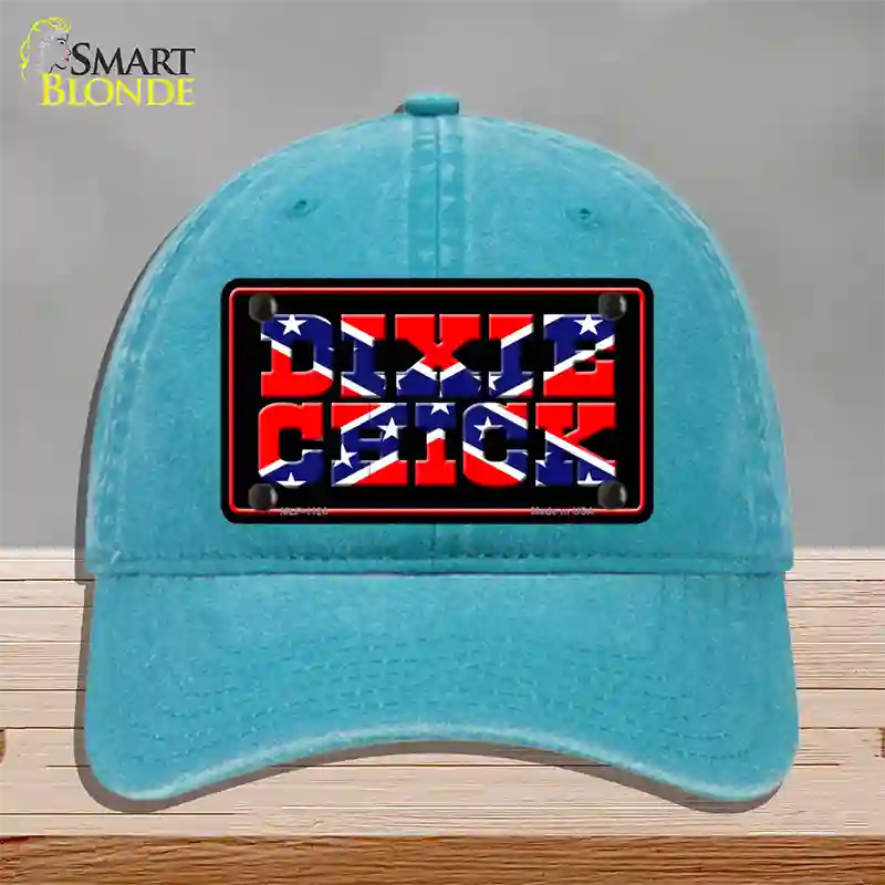 Dixie Chick Novelty License Plate Hat Unconstructed Cotton / Lake Blue