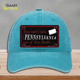 Pennsylvania Dude Novelty License Plate Hat Unconstructed Cotton / Lake Blue