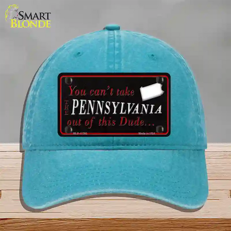 Pennsylvania Dude Novelty License Plate Hat Unconstructed Cotton / Lake Blue