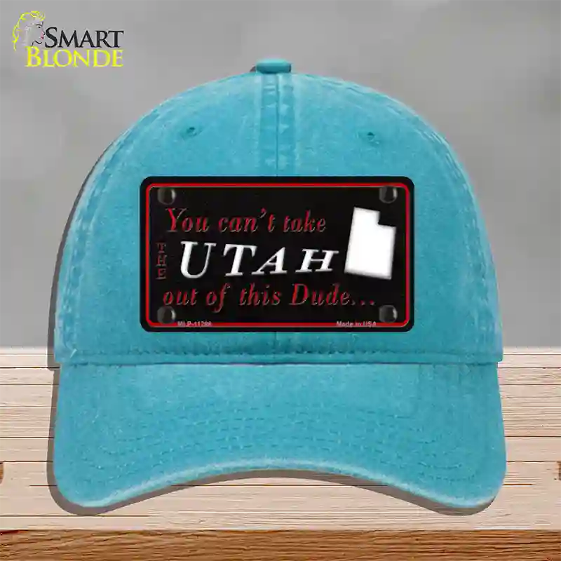 Utah Dude Novelty License Plate Hat Unconstructed Cotton / Lake Blue